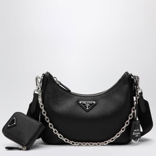 26FW 프라다 리에디션 레더 숄더백 1BH204V2PNZV F0002 BLACK