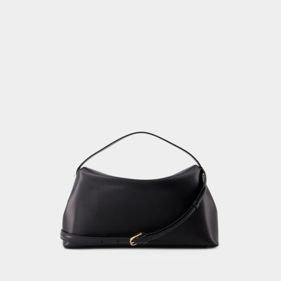 26FW 토템 T락 탑 핸들 백 234WLGBG417LE0025 001 BLACK - TOTEME