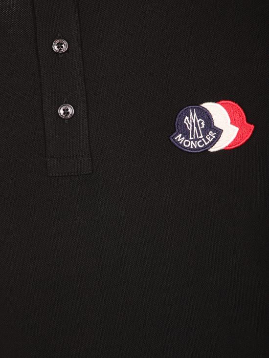 26SS 몽클레어 로고 패치 코튼 피케 폴로 셔츠 8A00030 89A16 999 Black - MONCLER