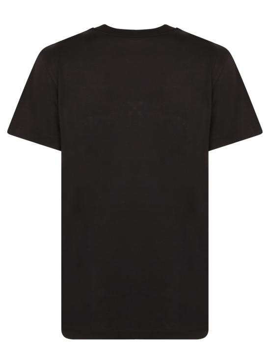 26SS 몽클레어 자수 토널 로고 코튼 티셔츠 8C00021 89AUO 999 Black - MONCLER
