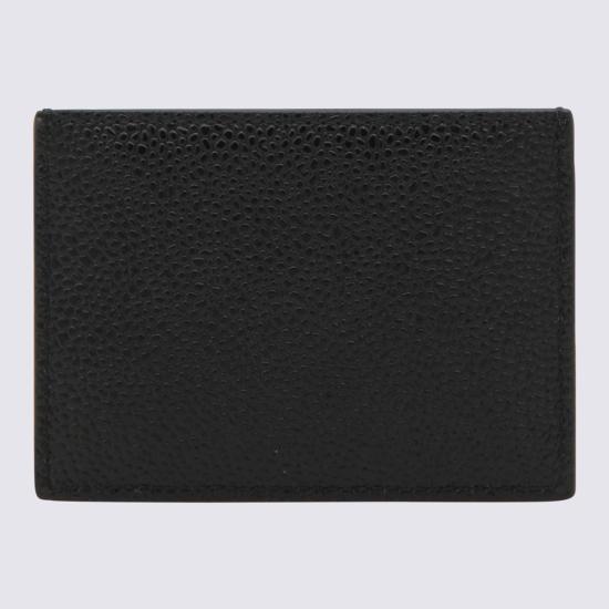 26FW 톰브라운 페블 그레인 레더 스트라이프 싱글 카드 홀더 MAW020L 00198001 BLACK - THOM BROWNE