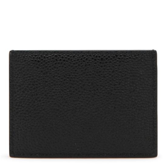 26FW 톰브라운 페블 그레인 레더 스트라이프 싱글 카드 홀더 MAW020L 00198001 BLACK - THOM BROWNE