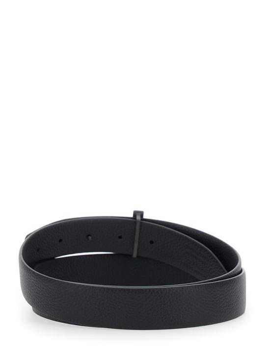 26FW 톰포드 레더 팔라듐 T버클 벨트 TB224LCL236LNAA Black - TOMFORD