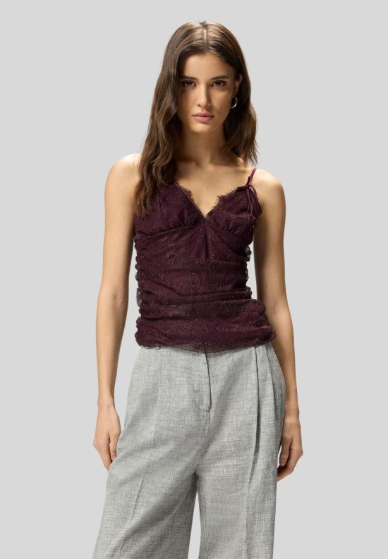 26SS 핑코 민소매 티셔츠 106726A378 R57 Bordeaux degustaz vino - PINKO