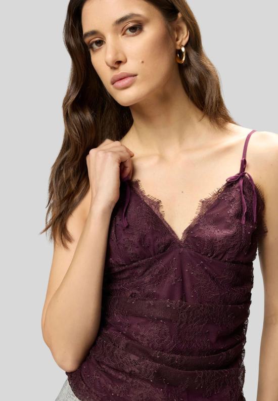 26SS 핑코 민소매 티셔츠 106726A378 R57 Bordeaux degustaz vino - PINKO