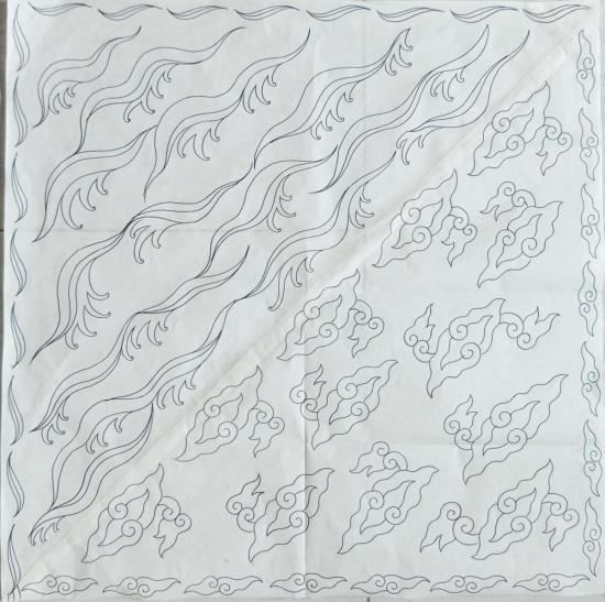  카시 코옵 머플러/스카프 Kasih Coop 완전 손으로 그린 바틱 툴리스 물 위에 떠 있는 두건 - KASIH COOP