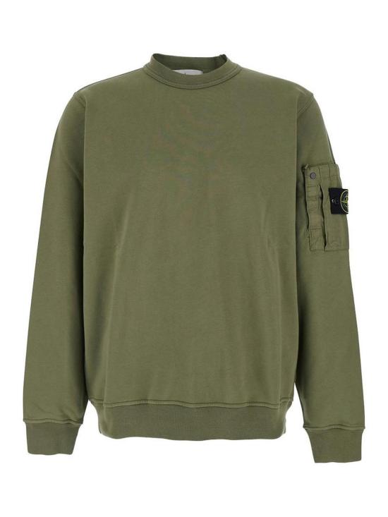 26SS 스톤 아일랜드 코튼 플리스 크루넥 스웨트셔츠 L1S156100019S0410V005G Green