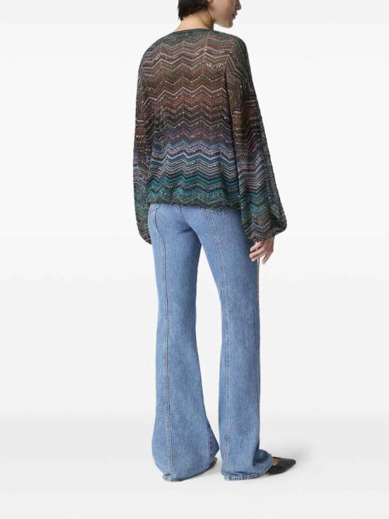 26SS 미소니 블라우스 DS26SJ0FBK01H9SM9ZT Blue - MISSONI