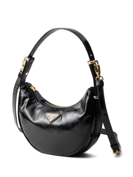 25SS 프라다 아르케 나플락 페이턴트 레더 숄더백 1BC1942DNTF0002 Black - PRADA