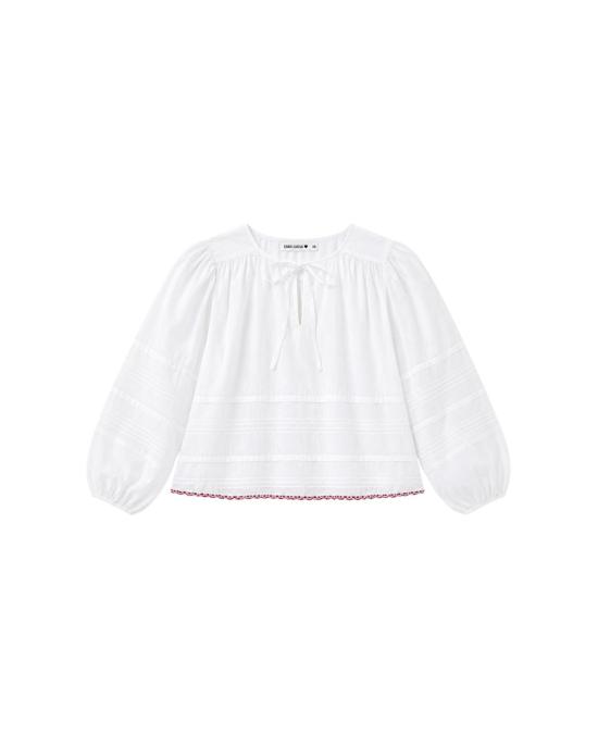  차오 루시아 블라우스 실바 탑 화이트