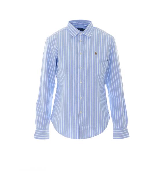 26FW 폴로 랄프로렌 포니 로고 옥스포드 셔츠 211891377004 BLUE WHITE Blue