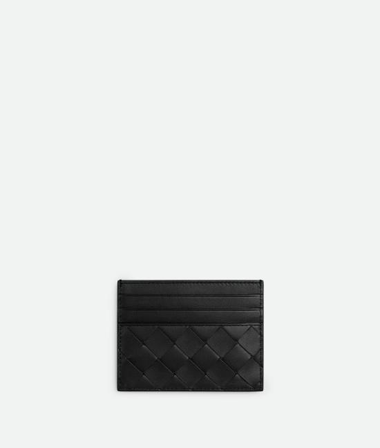 26FW 보테가베네타 인트레치아토 크레딧 카드 케이스 796324VCPP38425 Black - BOTTEGA VENETA