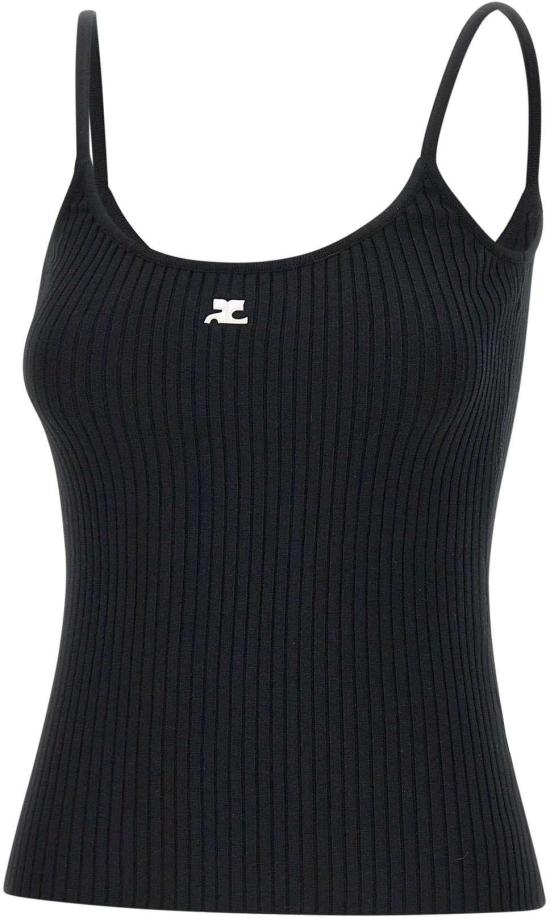 25SS 쿠레쥬 민소매 티셔츠 PERMDE012FI00019999 BLACK