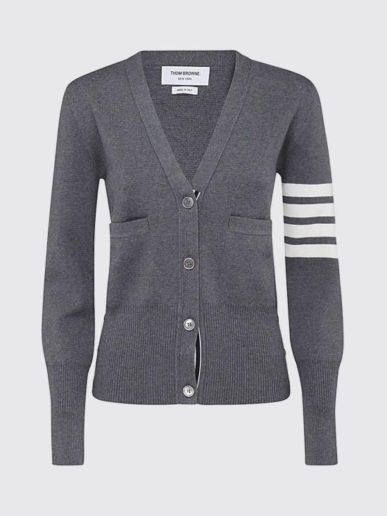 26FW 톰브라운 파인 메리노 울 4바 클래식 V넥 가디건 FKC207A00014 035 Grey - THOM BROWNE