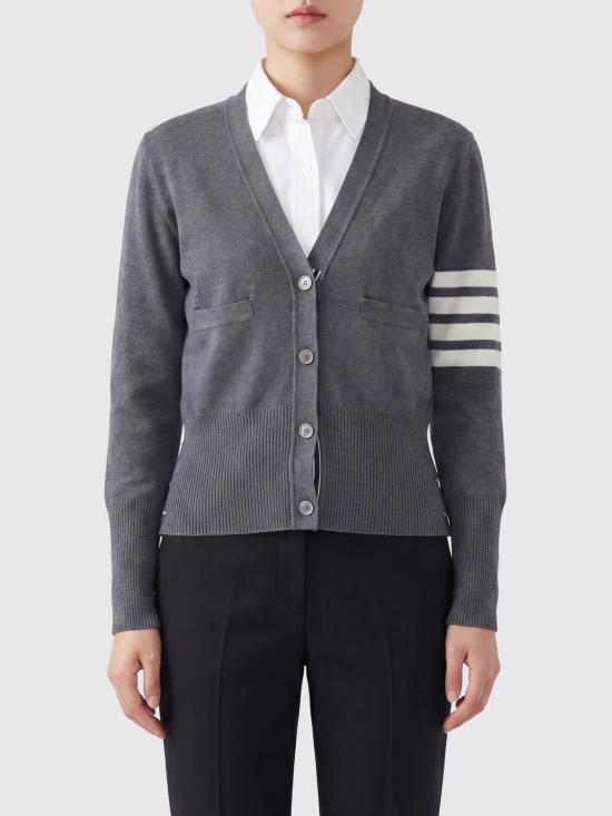 26FW 톰브라운 파인 메리노 울 4바 클래식 V넥 가디건 FKC207A00014 035 Grey