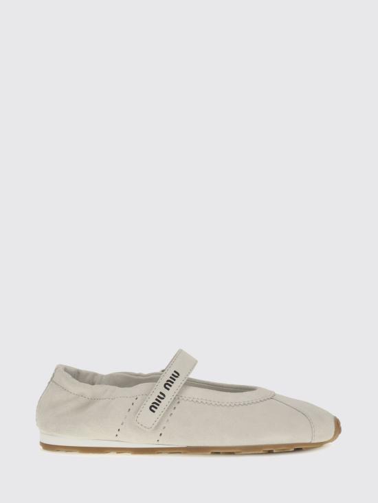 26FW 미우미우 플랫 슈즈 5F370EF005JHX F0009 White
