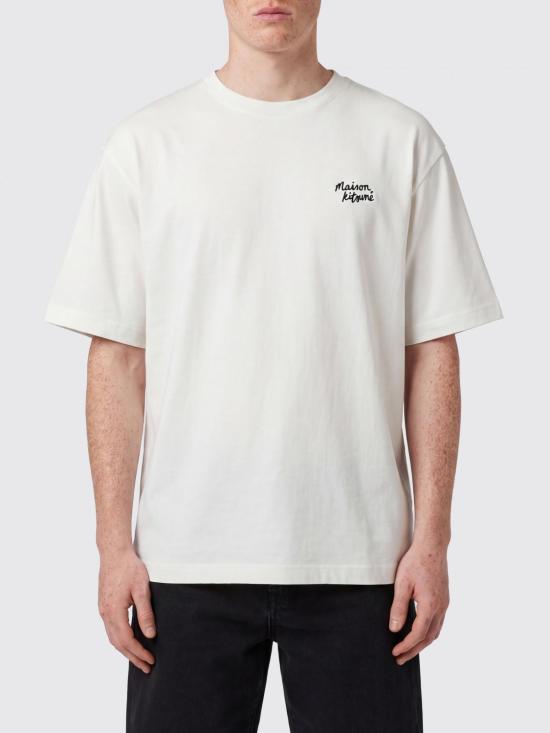 26SS 메종키츠네 핸드라이팅 오버사이즈 티셔츠 PM00110KJ0119 M186 White