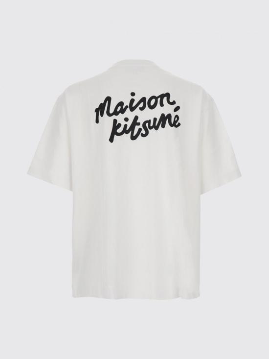 26SS 메종키츠네 핸드라이팅 오버사이즈 티셔츠 PM00110KJ0119 M186 White - MAISON KITSUNE