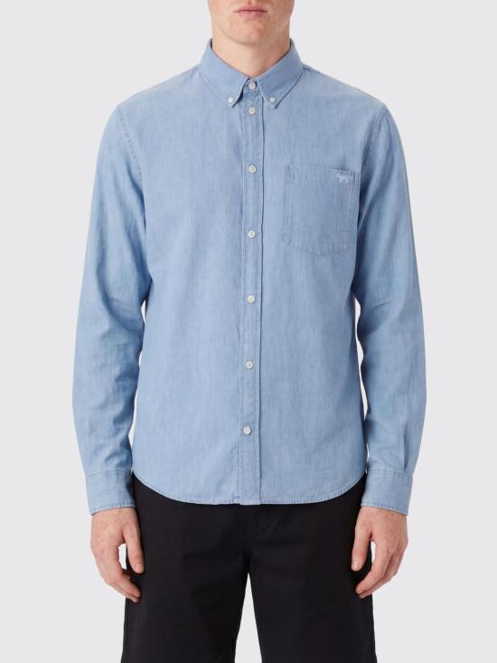 26SS 메종키츠네 긴팔 셔츠 QM00412WC5006 0434 Gnawed Blue
