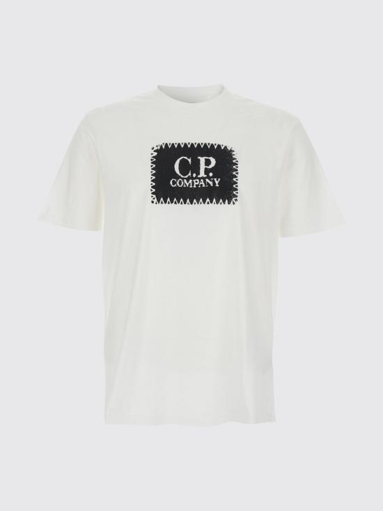 26SS 씨피 컴퍼니 저지 30/1 숏슬리브 로고 라벨 티셔츠 RCCMTS723A005100W 103 White - C.P. COMPANY