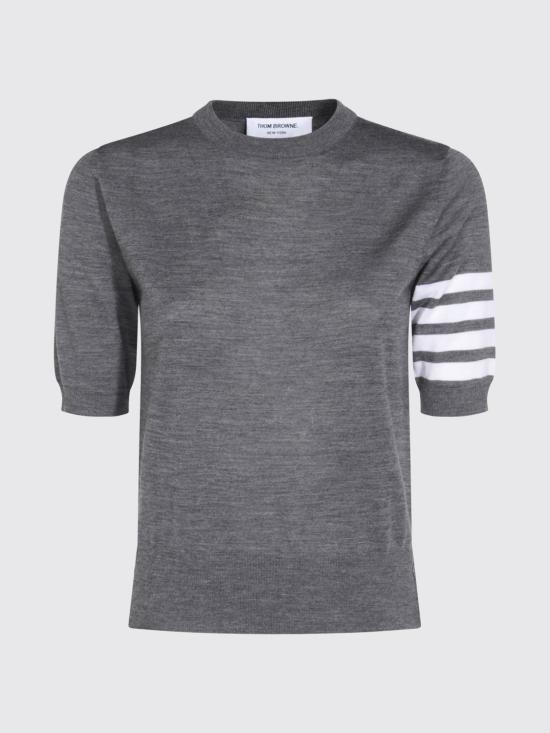 26FW 톰브라운 파인 메리노 울 4바 티셔츠 FKA471BY1014 035 Grey - THOM BROWNE