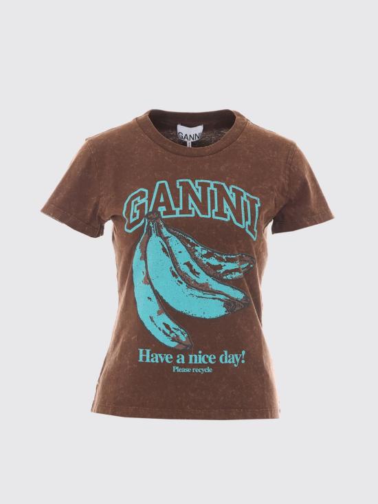 26FW 가니 반팔 티셔츠 A1050204 979 Coffee - GANNI