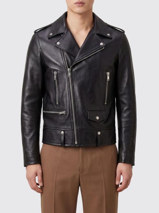 26SS 생로랑 램스킨 클래식 모터사이클 자켓 484284Y5YA2 1000 Black