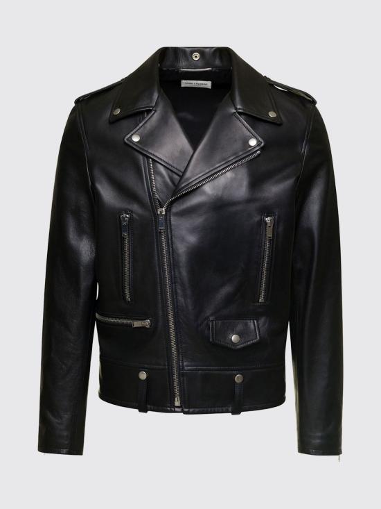 26SS 생로랑 램스킨 클래식 모터사이클 자켓 484284Y5YA2 1000 Black - SAINT LAURENT