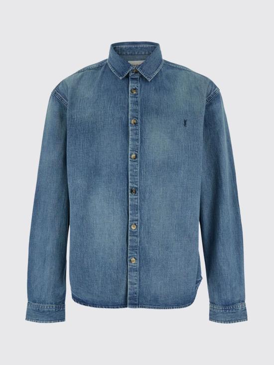 26SS 생로랑 데님 셔츠 823437Y14MJ 4248 Gnawed Blue - SAINT LAURENT