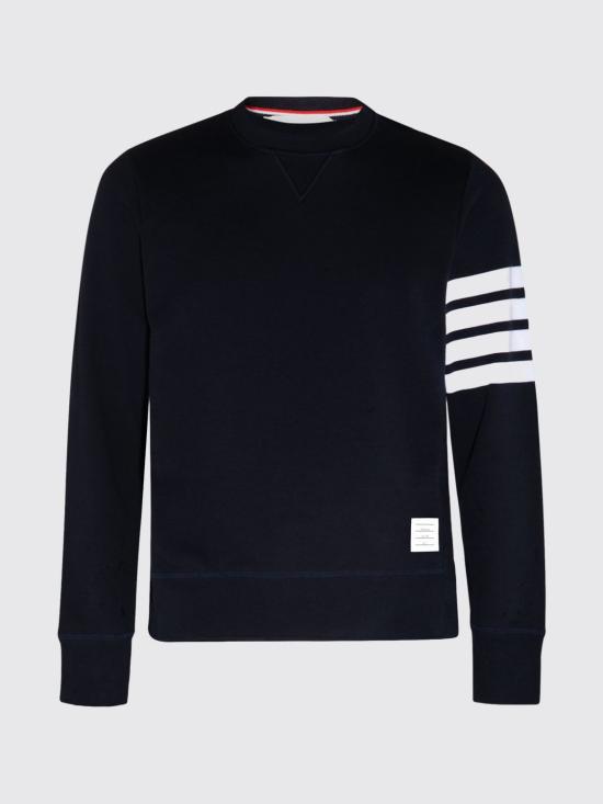 26FW 톰브라운 로고 패치 엔지니어드 4바 스웨트셔츠 MJT021H00535 461 Blue - THOM BROWNE