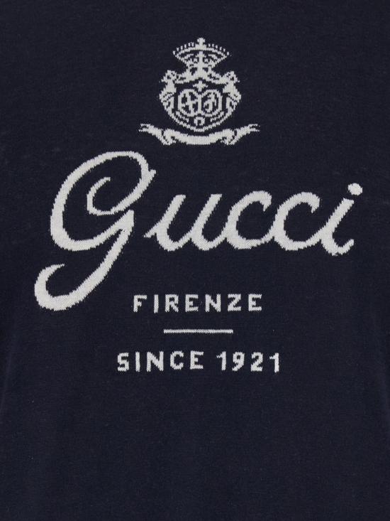 26SS 구찌 프린트 디테일 니트 실크 리넨 티셔츠 851828XKFC8 4041 White - GUCCI