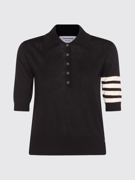 26FW 톰브라운 울 4바 릴렉스드 폴로 니트 FKP053AY1014 415 Blue - THOM BROWNE