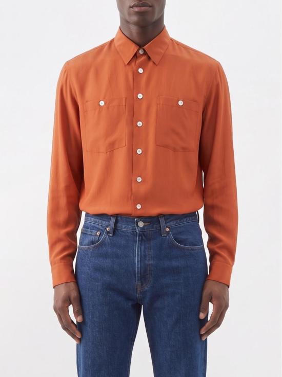 26SS 생로랑 긴팔 셔츠 854240Y6J78 6550 Orange