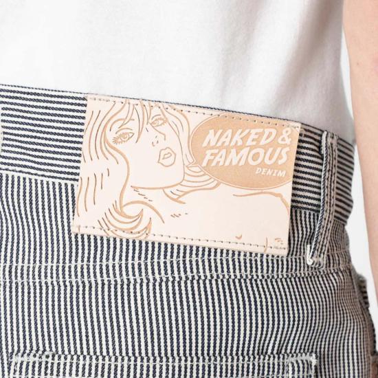  네이키드 & 페이머스 데님 팬츠 네이키드 앤 페이머스 트루 가이 히코리 셀비지 진 - NAKED & FAMOUS