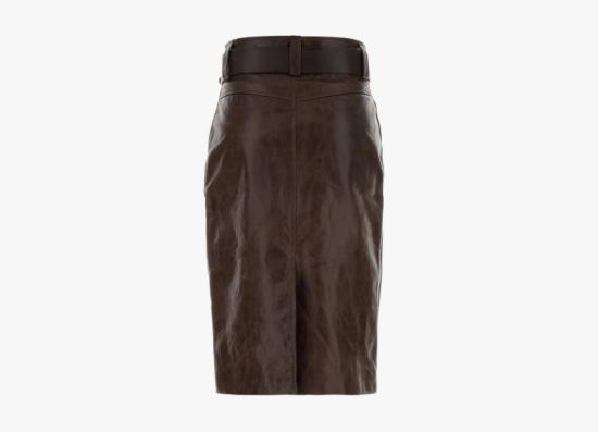 26SS 생로랑 미디 스커트 865021YCVD2 2820 MARRON FONCE - SAINT LAURENT