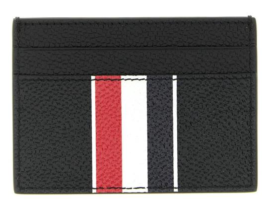 26SS 톰브라운 페블 그레인 RWB 싱글 카드 홀더 UAW090A00198 BLACK - THOM BROWNE