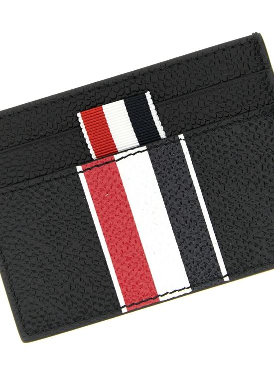 26SS 톰브라운 페블 그레인 RWB 싱글 카드 홀더 UAW090A00198 BLACK - THOM BROWNE