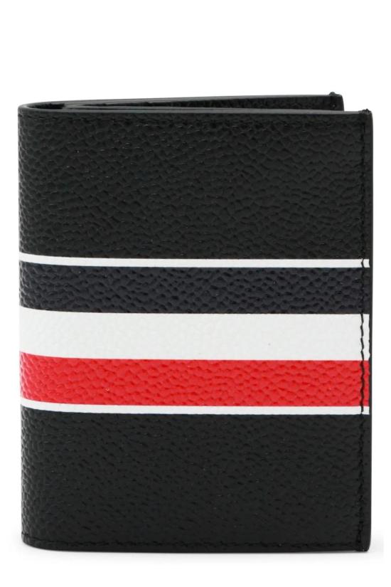 26SS 톰브라운 페블 그레인 RWB 더블 카드 홀더 UAW089A00198 BLACK