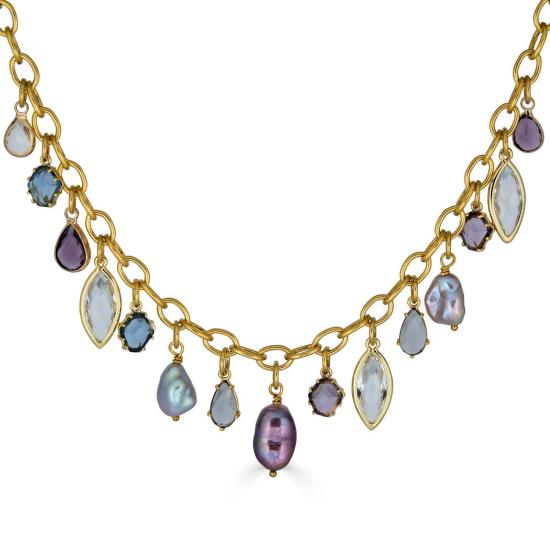  Loni Paul Jewelry 목걸이/팬던트 로니 폴 주얼리 컬러풀 젬스톤 앤 펄 참 목걸이 - OTHER BRANDS