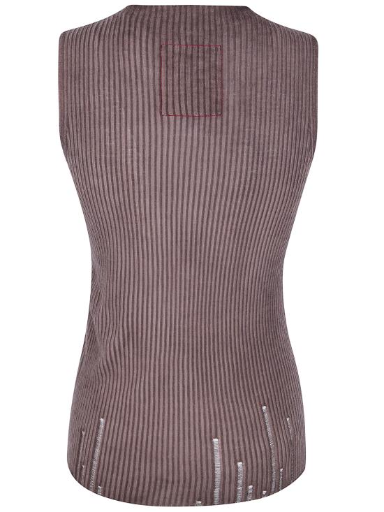 26FW 우마 왕 민소매 티셔츠 UK7112 WO 098 UW600 BROWN - UMA WANG