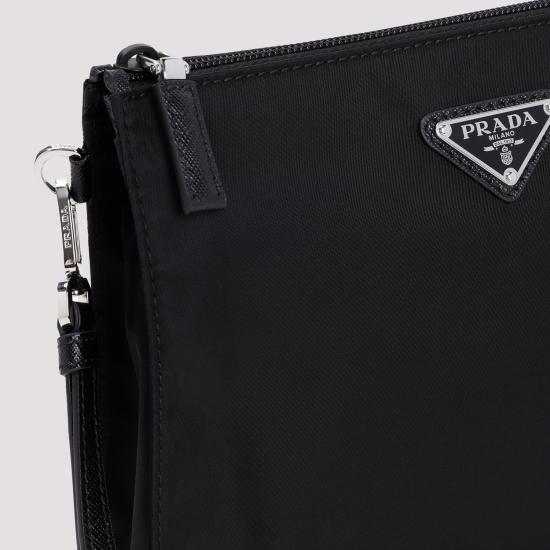 26FW 프라다 리나일론 앤 사피아노 레더 파우치 2NE789 2DMH F0002 NERO - PRADA