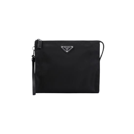 26FW 프라다 리나일론 앤 사피아노 레더 파우치 2NE789 2DMH F0002 NERO - PRADA
