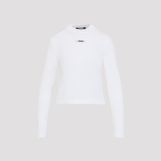 26FW 자크뮈스 그로그랭 로고 롱슬리브 티셔츠 TSW00155AJ00124 100 WHITE