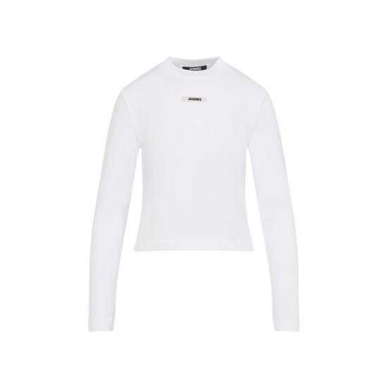 26FW 자크뮈스 그로그랭 로고 롱슬리브 티셔츠 TSW00155AJ00124 100 WHITE - JACQUEMUS