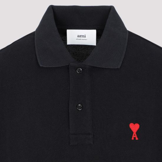 26FW 아미 스몰 하트 로고 폴로 셔츠 BFUPL001 760 001 BLACK - AMI