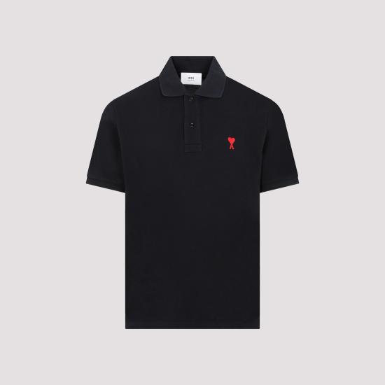 26FW 아미 스몰 하트 로고 폴로 셔츠 BFUPL001 760 001 BLACK