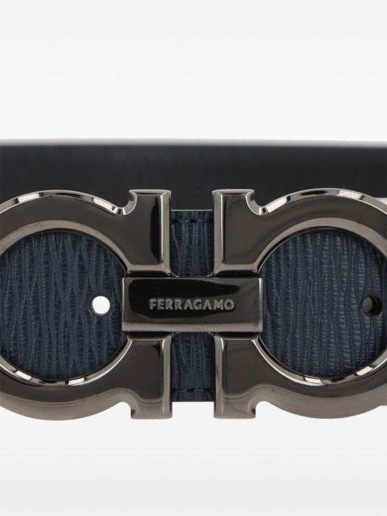 26FW 살바토레 페라가모 가죽 벨트 679710 0687611 NERO BLUE MARINE - SALVATORE FERRAGAMO