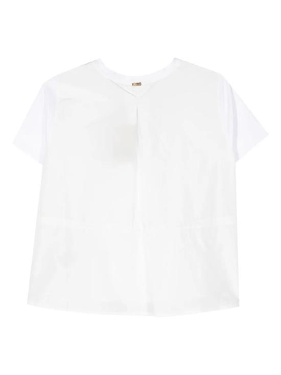 26FW 에르노 시크 코튼 저지 & 뉴 테크노 태피터 티셔츠 JG000224D 52006 1000 BIANCO - HERNO