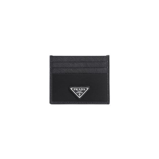 26FW 프라다 리나일론 사피아노 레더 카드 홀더 2MC025 2DMH F0002 NERO - PRADA
