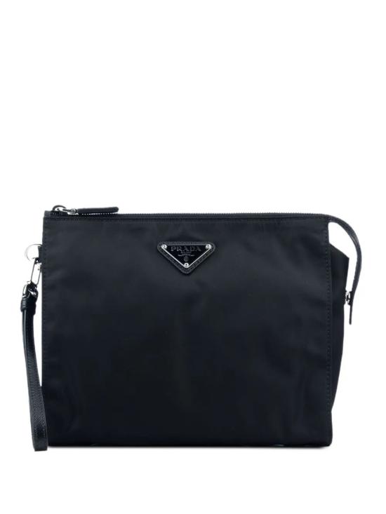 26FW 프라다 리나일론 앤 사피아노 레더 파우치 2NE789 2DMH F0002 NERO